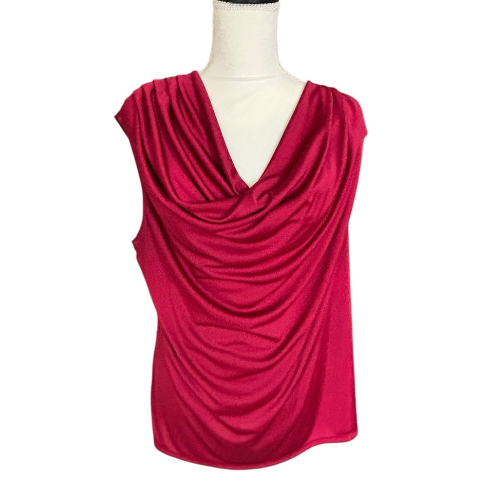 Jones New York Garnet Draped Sleeveless Blouse